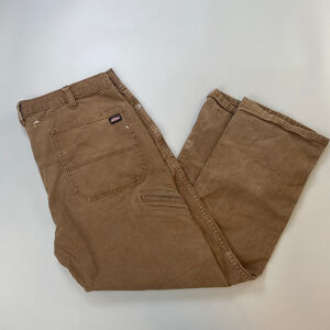 Dickies Pants Mens 36 Brown Workwear Canvas Thrashed Utility Skater Blue Collar